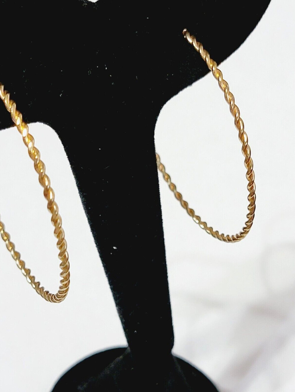 Large Hoop Pierced Earrings Rose Goldtone Vintage Woven Retro Self-Closing gp-55